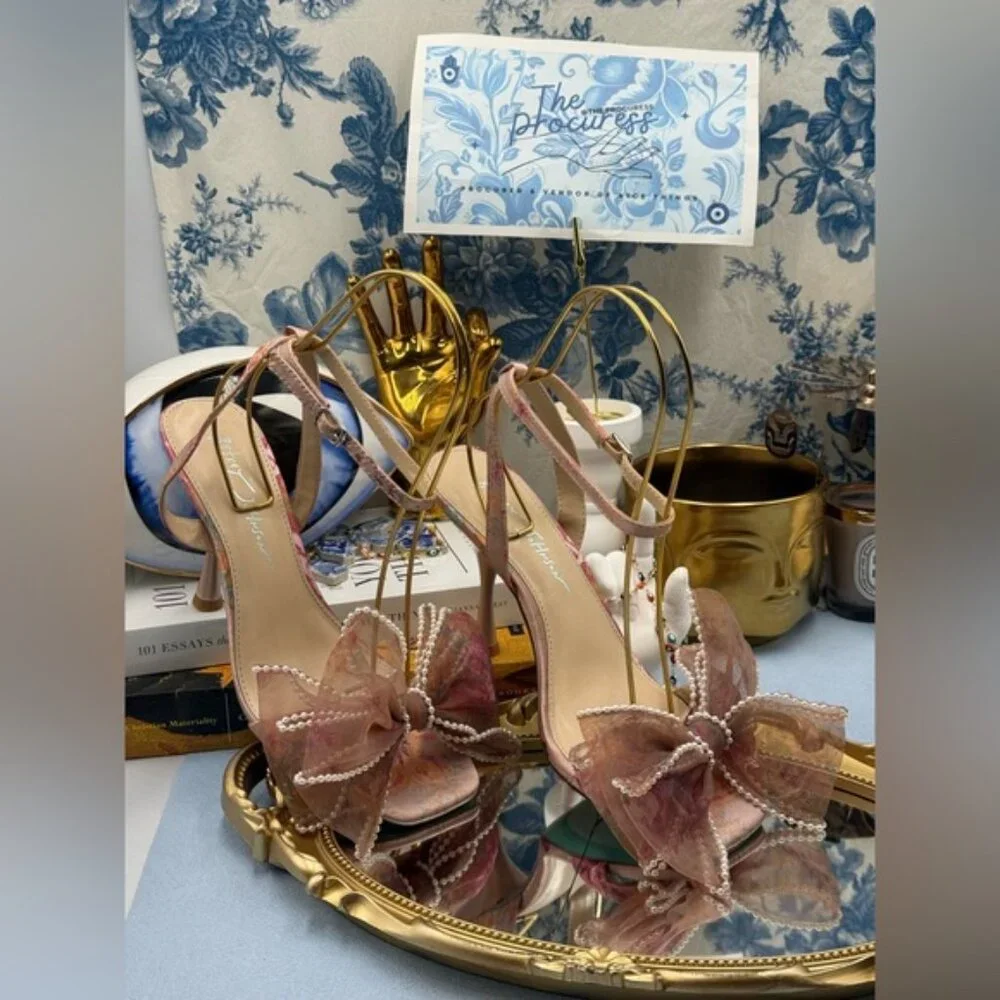 🆕 BETSEY JOHNSON 🧿 NWOB Fawn Slingback Sandal, Pink Floral - Sz US 7 - Picture 2 of 13
